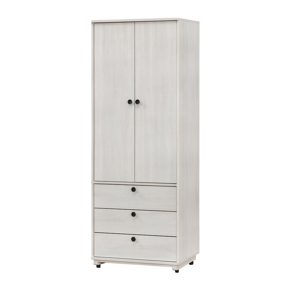 【唯熙傢俱】伊格鋼刷白2.5尺抽屜衣櫃, , large