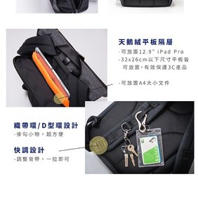 SOLIS 德克薩斯系列 12吋平板電腦後背包-牛仔黑, , large