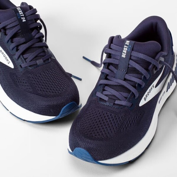 Brooks Beast GTS 24 男 慢跑鞋 氮氣中底 超寬楦 緩衝 野獸系列 深藍 [1104254E452], , large