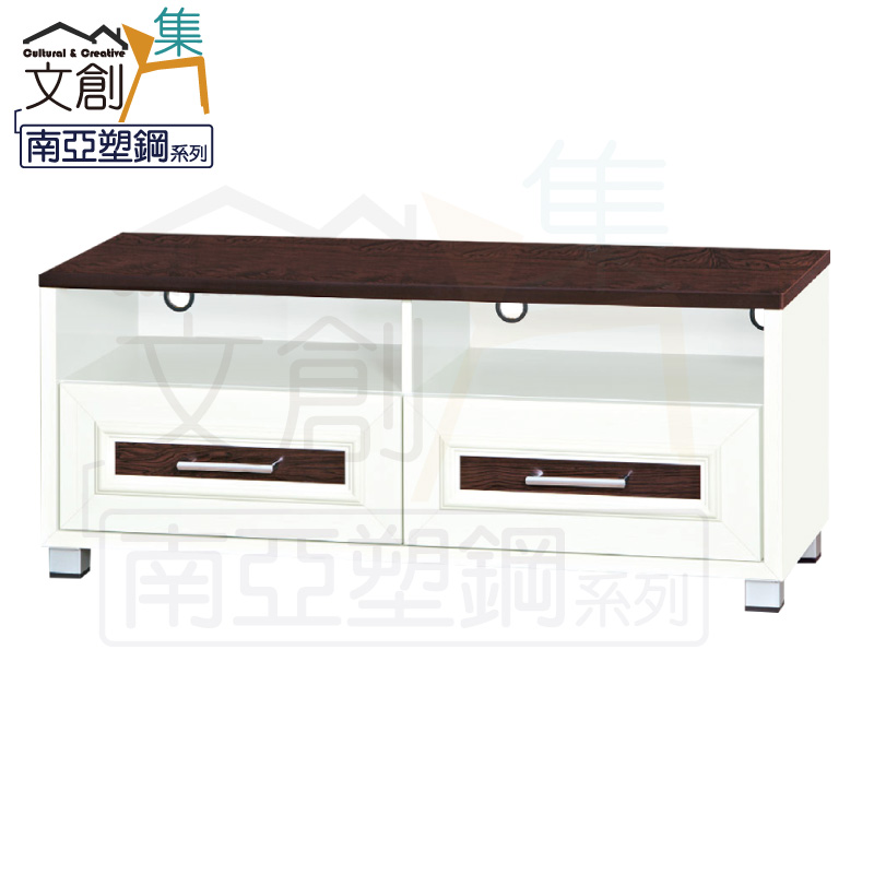 【文創集】巴莉 環保3.7尺南亞塑鋼二抽電視櫃/視聽櫃(客約商品), , large