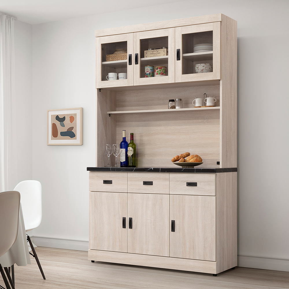 【唯熙傢俱】昂諾鋼刷白4尺石面餐櫥櫃, , large