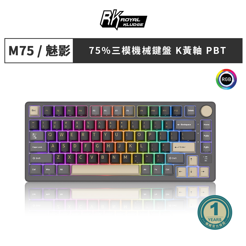 RK 75% 81 key RGB Mechanical Keyboard ( Yellow switches )