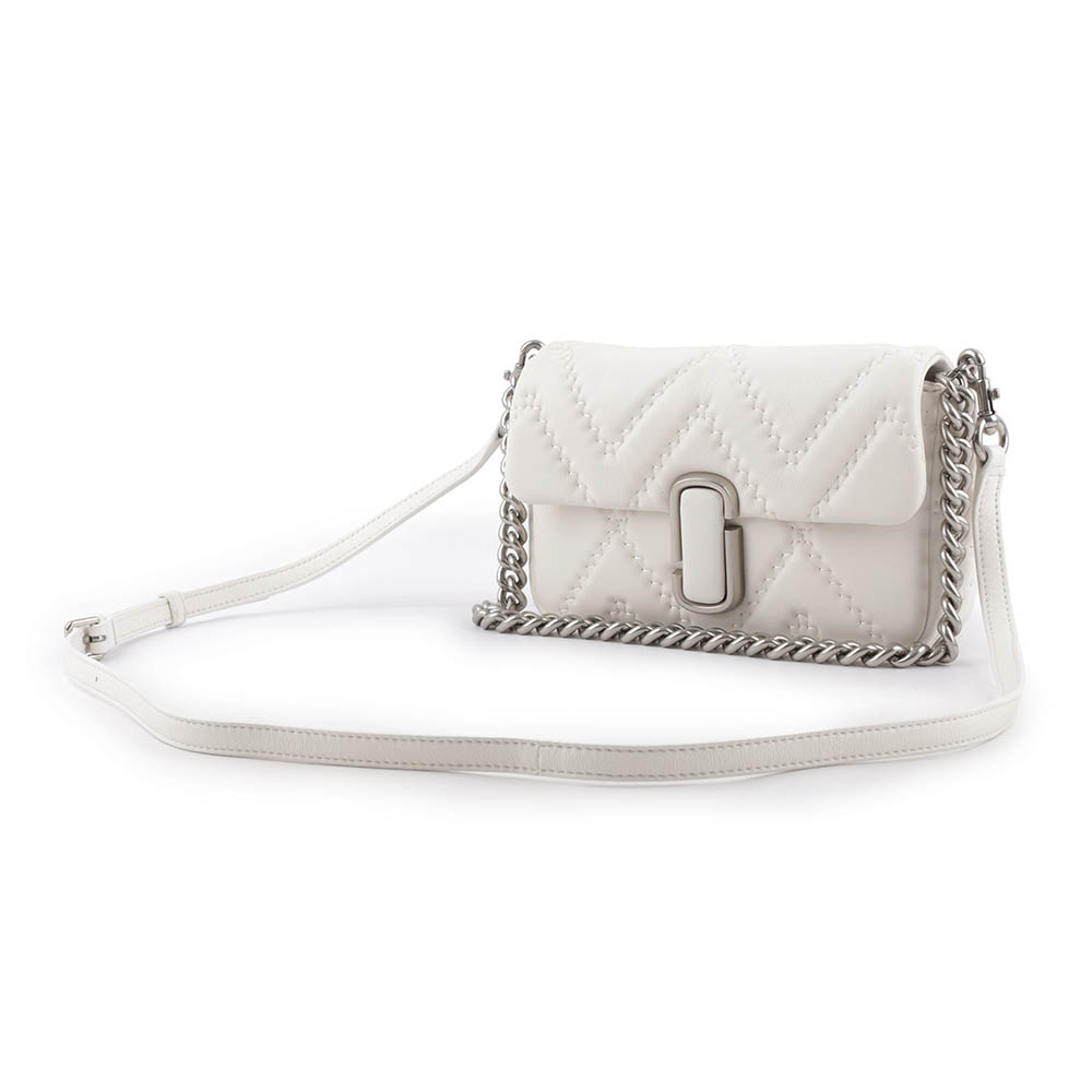 MARC JACOBS THE J MARC 縫線小羊皮翻蓋二用包/棉花白, , large