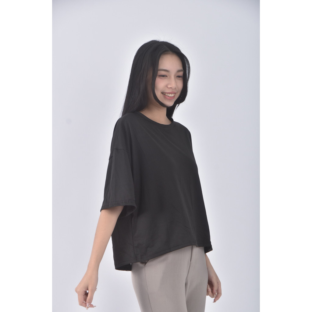(XL) 質感露背黑色短袖上衣二手衣, , large
