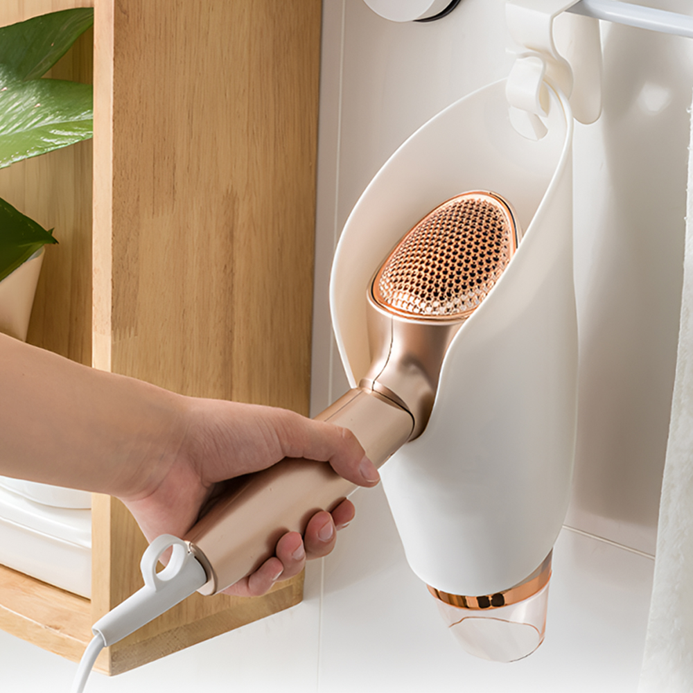 【上手家居】日式吹風機架 白色(吹風機支架/吹風機收納/吹風機掛架/掛吹風機架/吹風機掛袋), , large