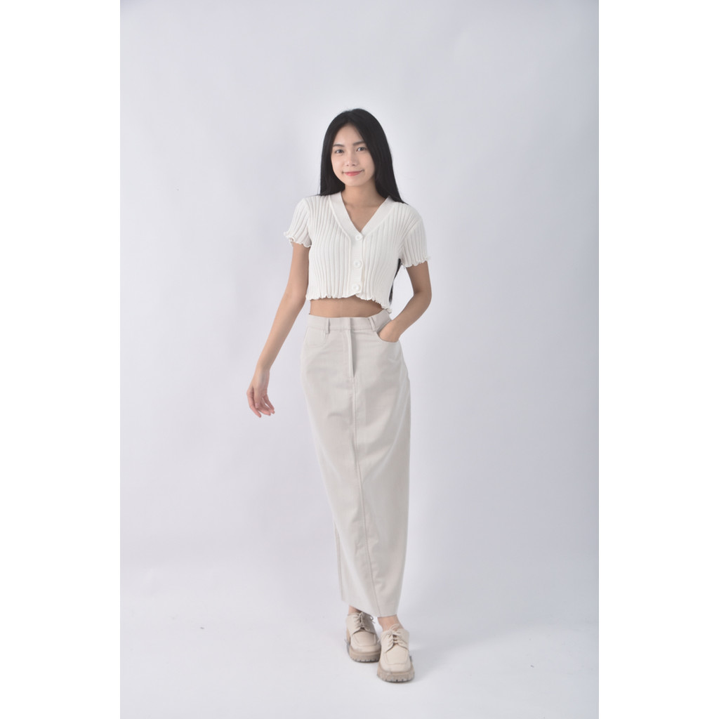 (S) juyl質感西裝杏色長裙二手衣, , large