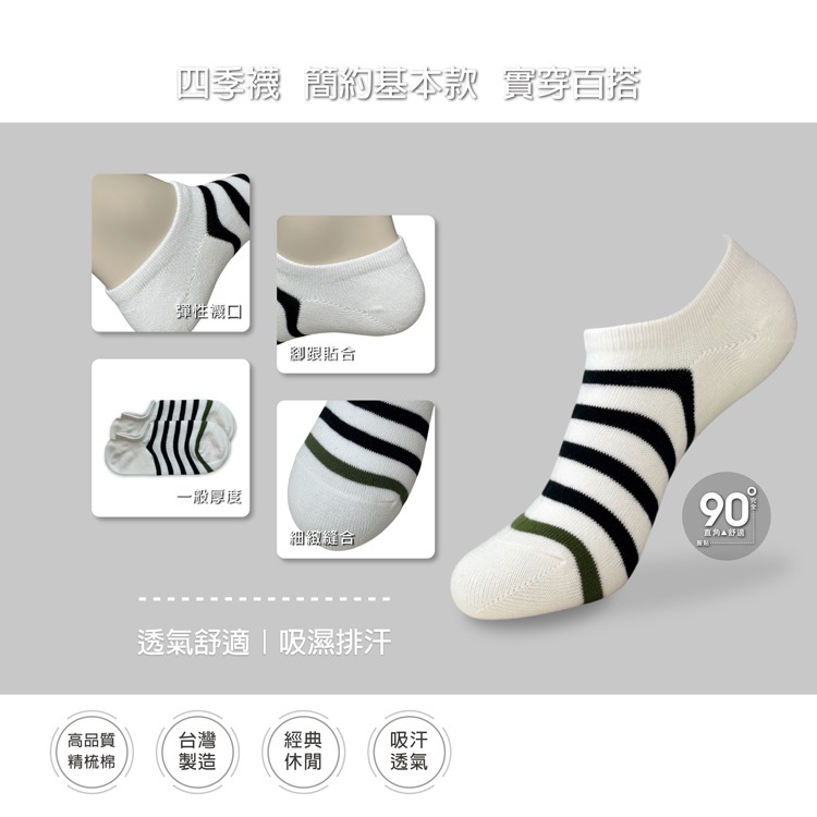 【BVD】撞色直角男踝襪<米白>B654 短襪 低口 襪子, , large