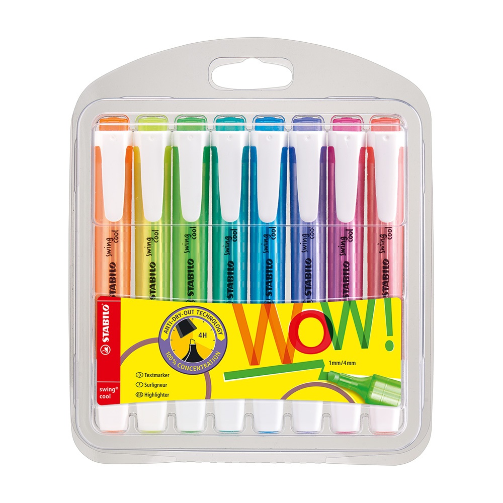 【德國天鵝STABILO】 swing cool 樂酷螢光筆 無毒 重點筆 暗記筆 (ST275)4色(ST275/4), , large