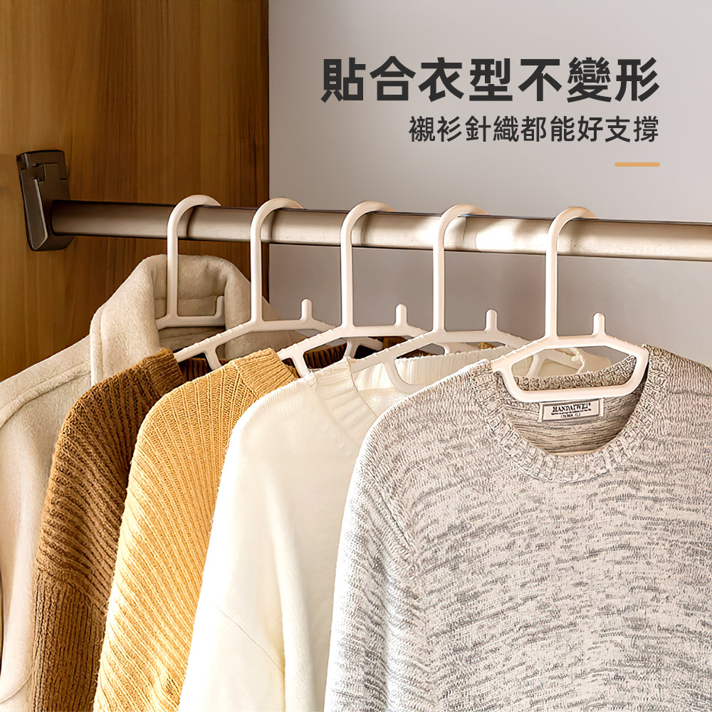 【上手家居】日式防滑衣架10入組-白色(無痕衣架/質感衣架/褲子衣架), , large