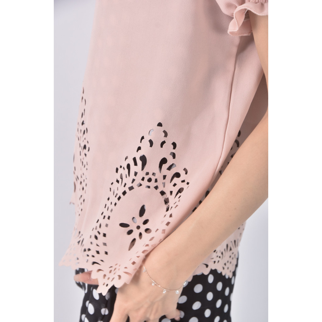 (M) 兩件式粉色短袖上衣二手衣, , large