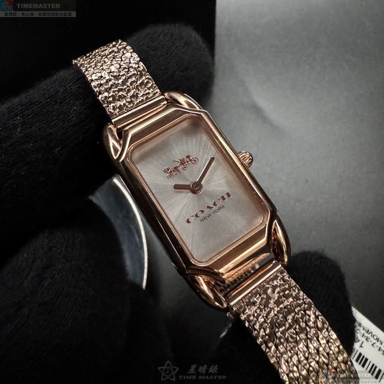 [星晴錶業]COACH手錶,18mm, 28mm,CH00208銀白錶面玫瑰金錶殼玫瑰金色精鋼錶帶款, , large
