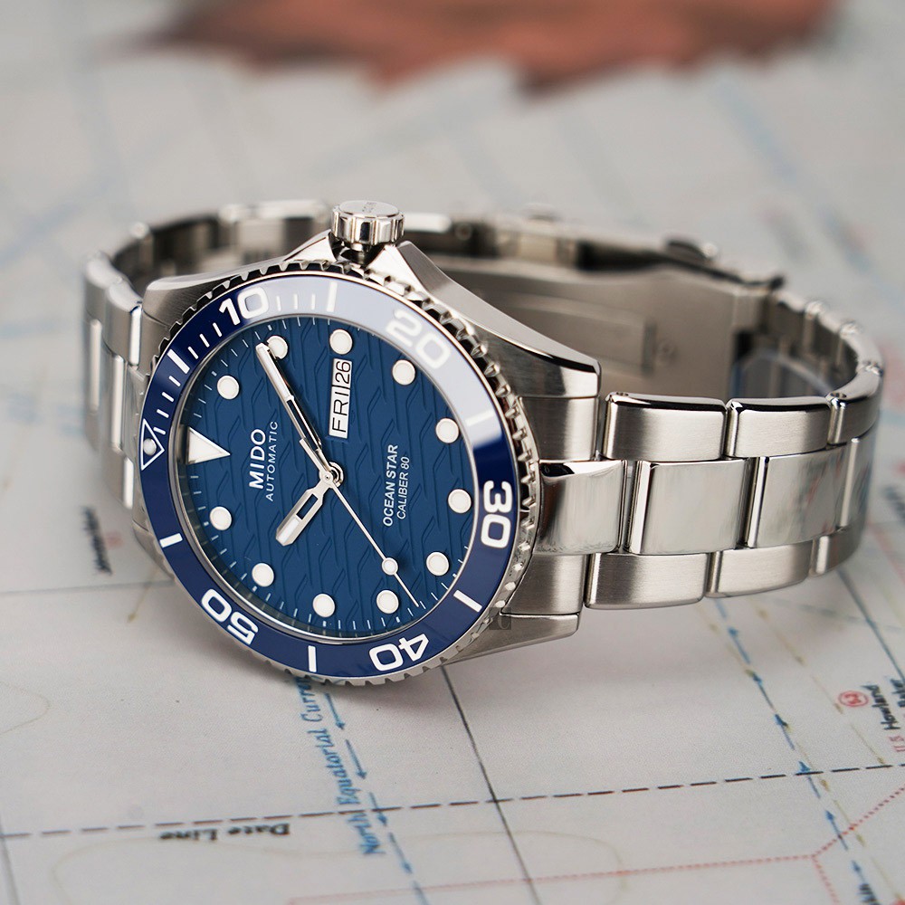 MIDO 美度 Ocean Star 200C 海洋之星陶瓷潛水錶-藍/42.5mm M0424301104100, , large