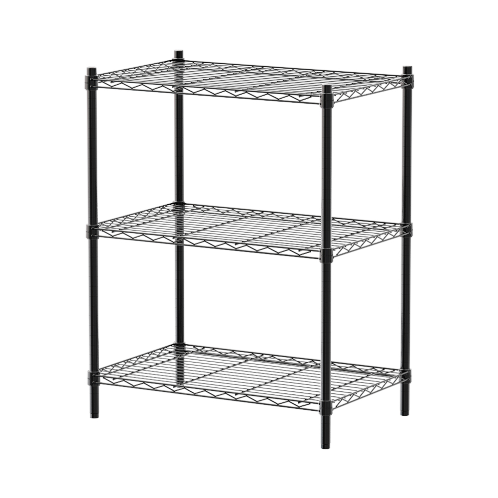 【Y HOUSE】70x45x90cm Lightweight Three-layer Iron Rack Iron Rack Shelf - Painted Black