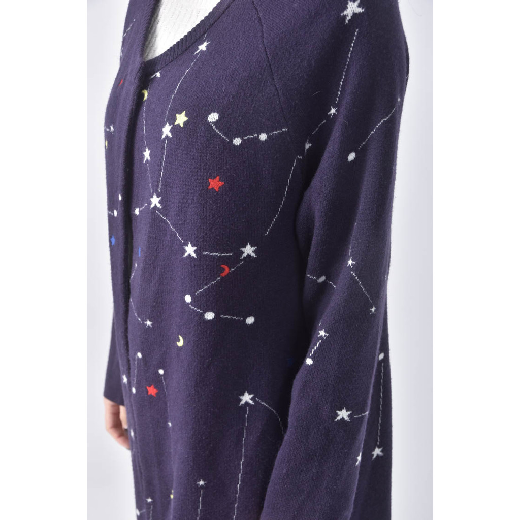 (M) dita羊毛棉質星座藍色罩衫二手衣, , large