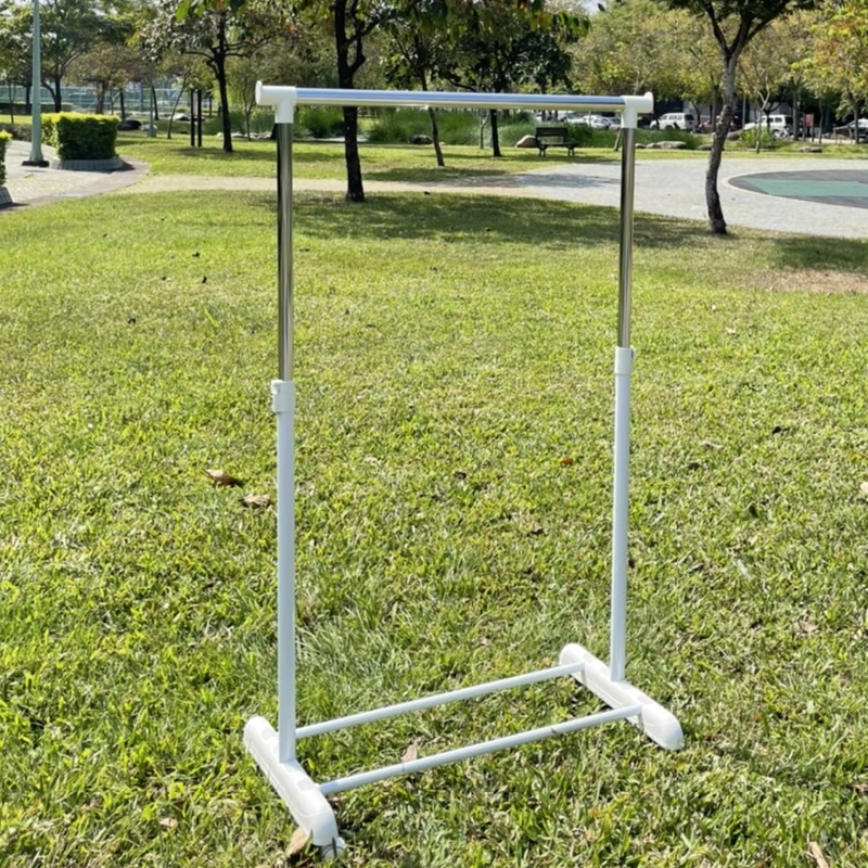 Taiwan-Made Mobile Clothes Rack Single Rod Garment Rack with Wheels Lightweight Easy Storage Indoor Drying Rack, , large