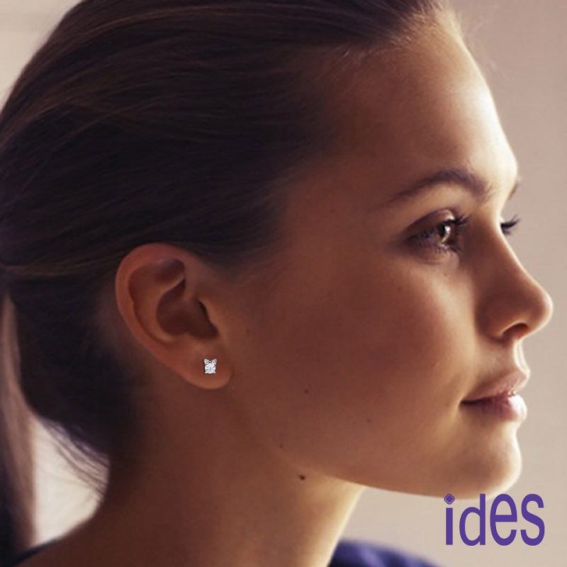 [ides愛蒂思] 日系設計90分F/VS1頂級3EX車工鑽石戒指耳環套組/甜美貓咪（30分+60分）  (戒圍請於訂單備註), , large