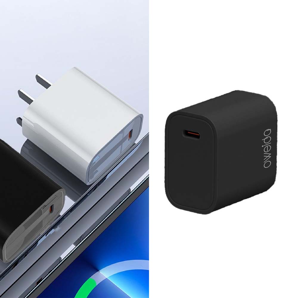 【山水之寶】支援i17快充 GaN氮化鎵充電器 歐威達 22W 氮化鎵單孔TypeC直插電源供應器 快速充電-黑色, , large