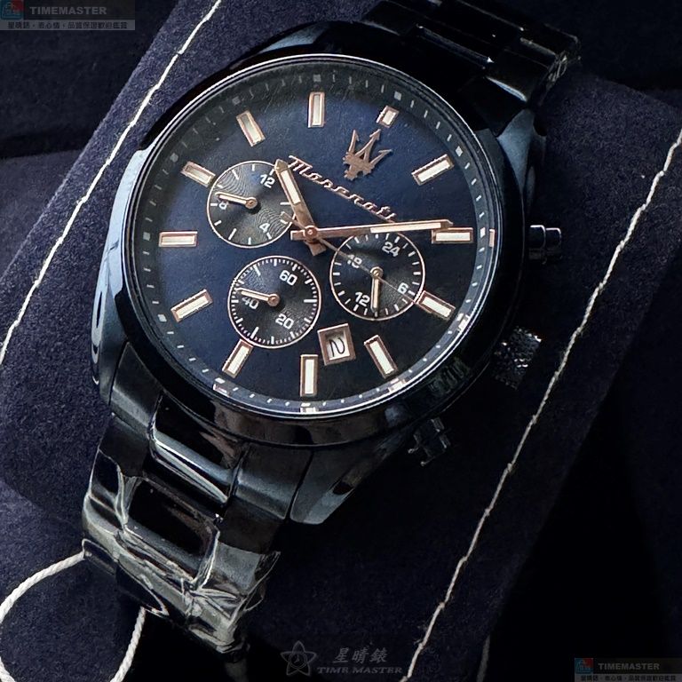 [星晴錶業]MASERATI手錶,42mm,R8873626003寶藍色錶面寶藍錶殼寶藍精鋼錶帶款, , large