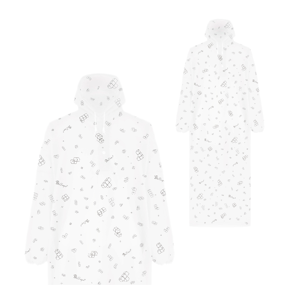 [雙龍]方塊反光安全雨衣超輕雨衣(EV4968)潔淨白, , large