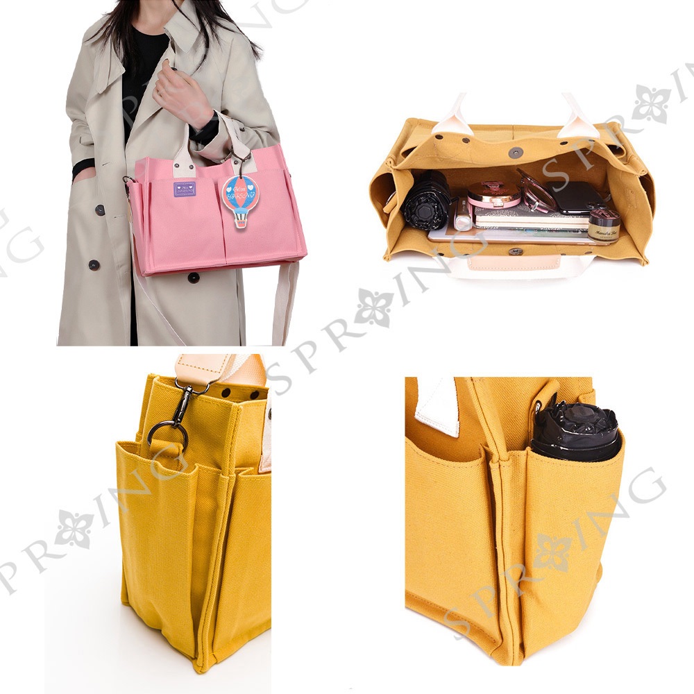 SPRING-日式簡約文青帆布大方包手提包斜背包-多色, , large