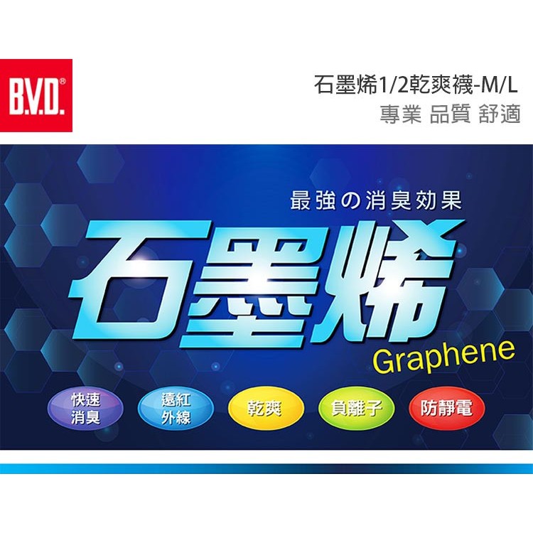【BVD】石墨烯1/2乾爽襪5入-M<灰,22-25cm>B581 襪子 短襪 除臭襪, , large