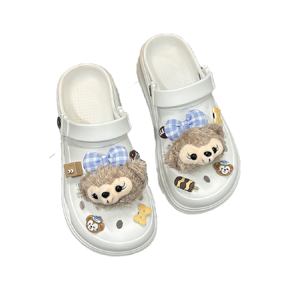 Plush Bear Platform Slippers – Ultra Soft Closed-Toe Design, , large
