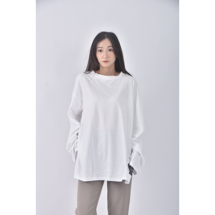 (XL) meu meu字母白色長袖上衣二手衣, , large