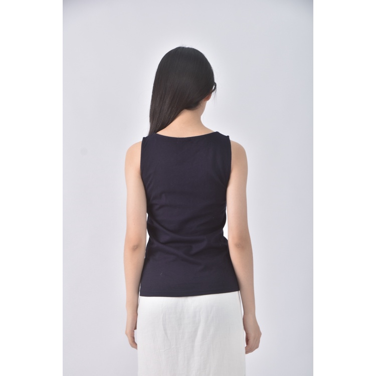 (S) earth music ecology質感棉質純棉藍色上衣二手衣, , large