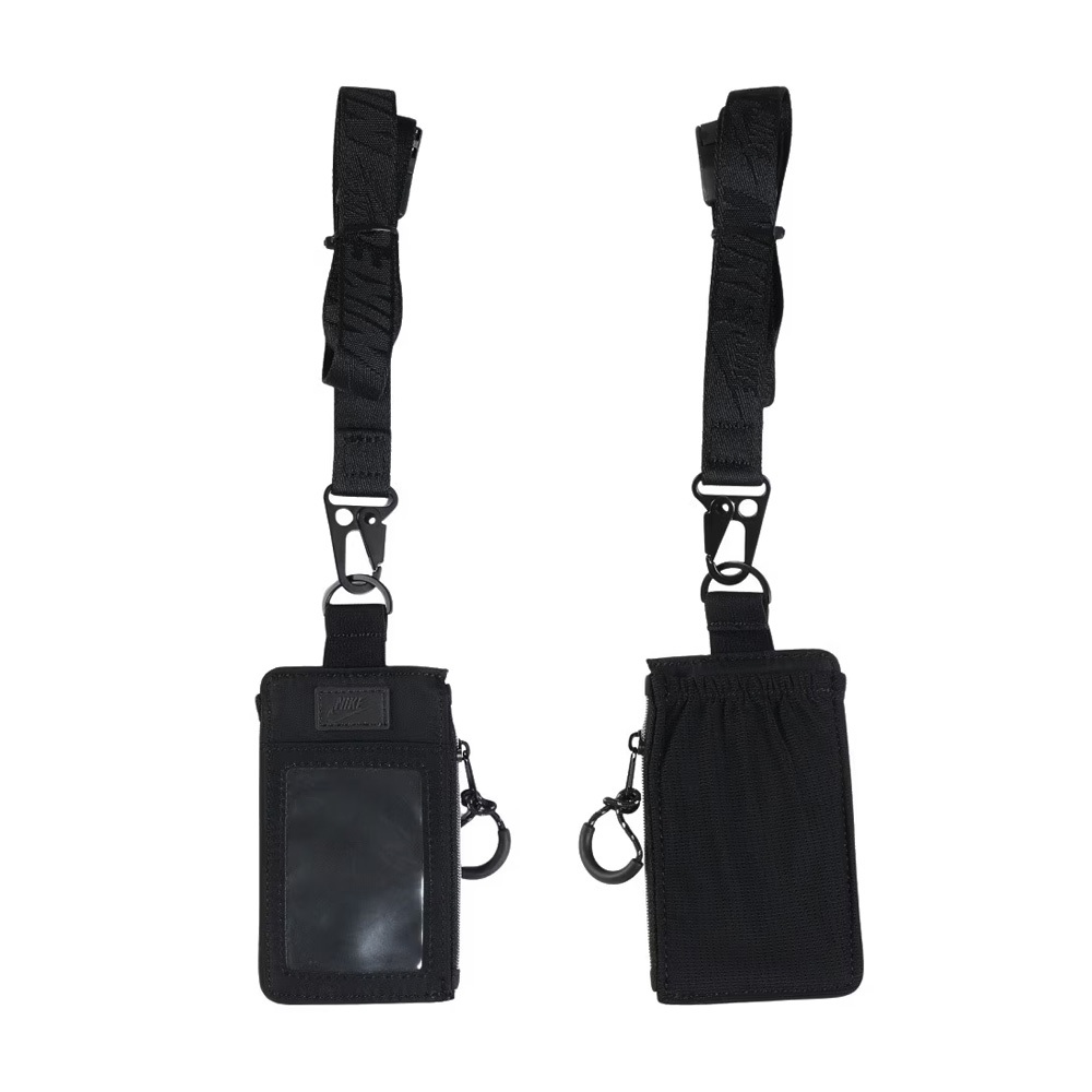 NIKE TECH STATEMENT 證件零錢掛繩 證件夾 卡夾 票卡夾 證件套 零錢包 可拆式 耐用 防潑水 黑 米, , large