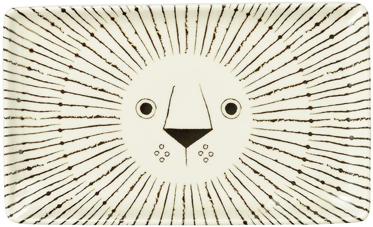 Mikke square plate-Lion, , large