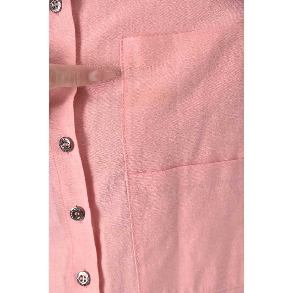 (S) 排扣粉色襯衫上衣二手衣, , large