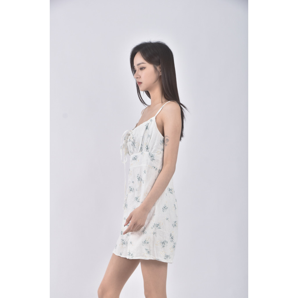 (S) studio質感棉質花紋白色洋裝二手衣, , large