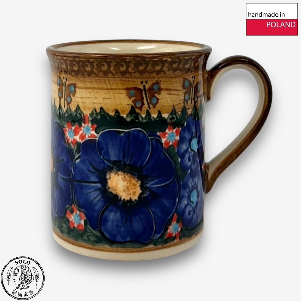 【SOLO Vintage】Cerraf Polish Pottery 280ml Mug Butterfly Whispers at Twilight Series Made in Poland, , large
