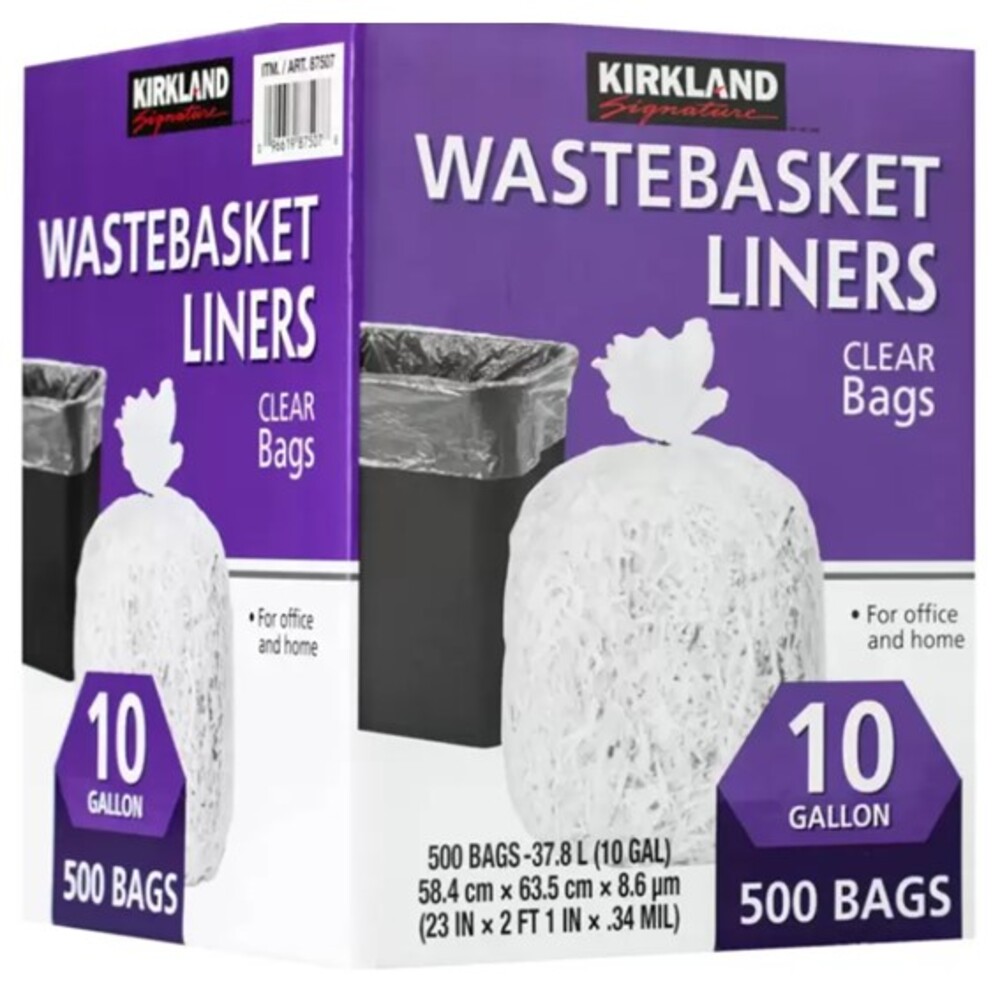Kirkland Signature Wastebasket Liners Trash Bags 37.8 L X 500-Count, , large
