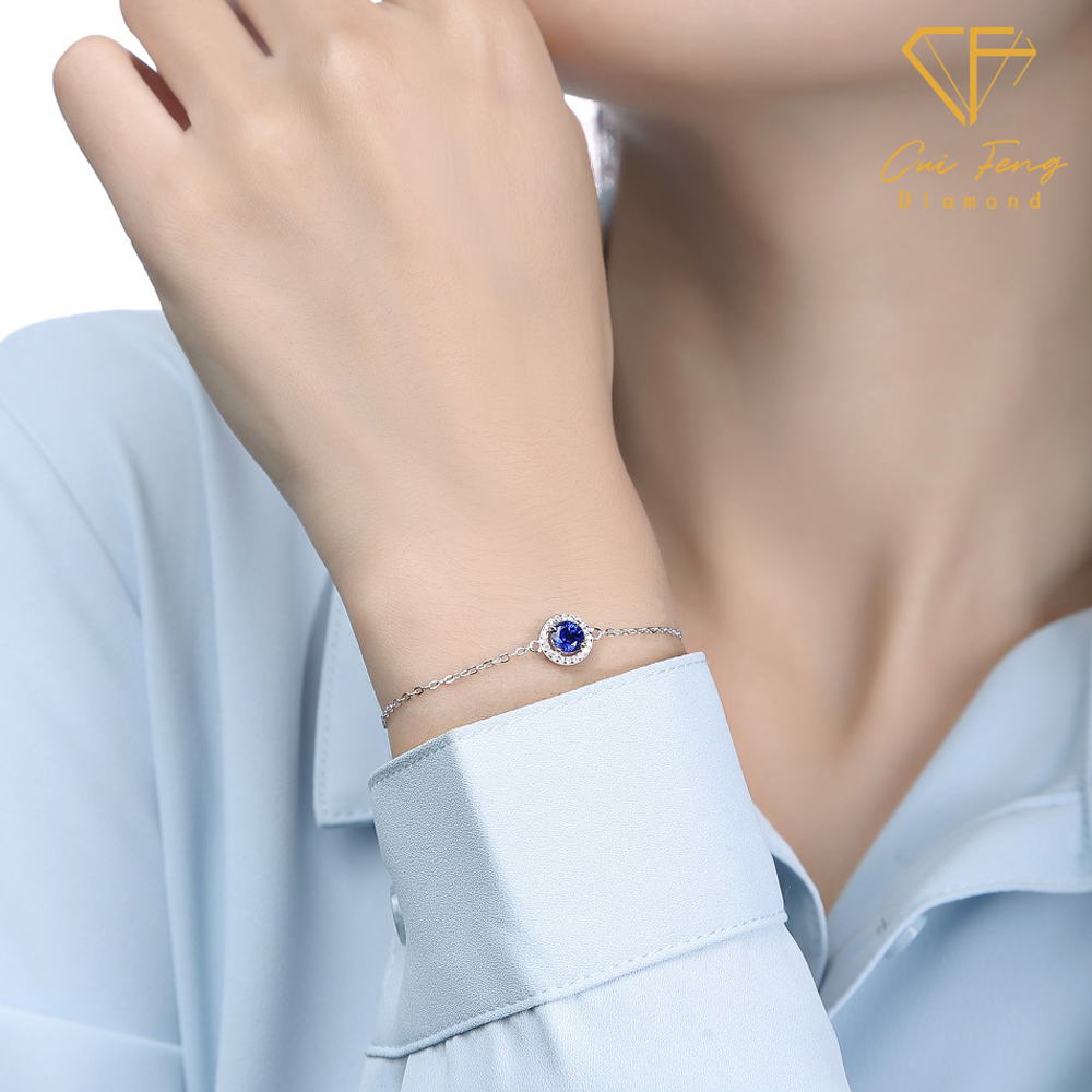 【CF鑽飾】手鍊 培育藍寶石《蔚藍》50分 手鏈, , large