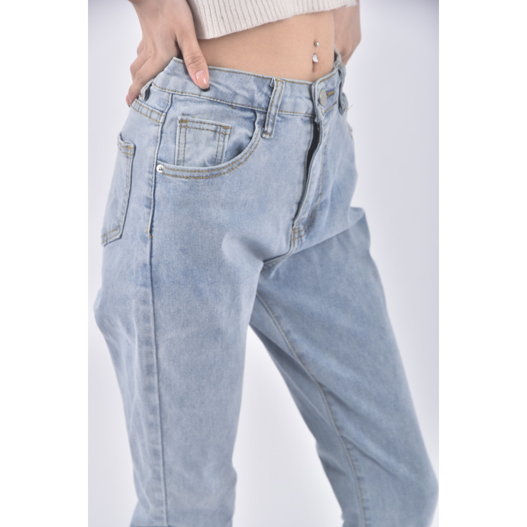(S) jeans丹寧牛仔質感藍色長褲二手衣, , large