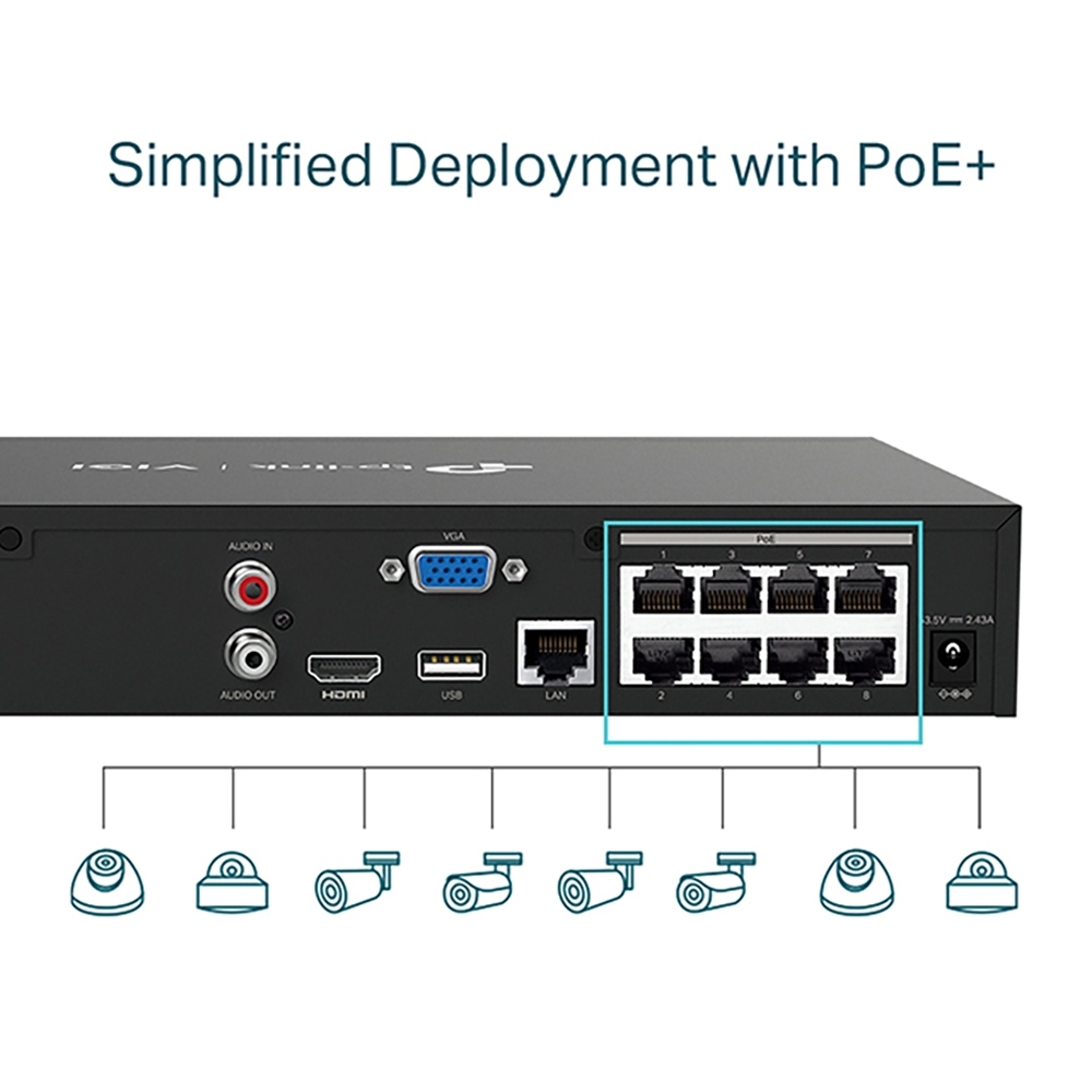 TP-LINK 昌運監視器 VIGI NVR1008H-8MP 8路 網路監控主機 + WD 6TB 監控專用硬碟, , large