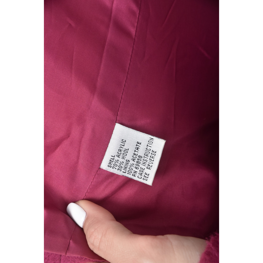 (S) jessica羊毛拉鍊桃紅色外套二手衣, , large