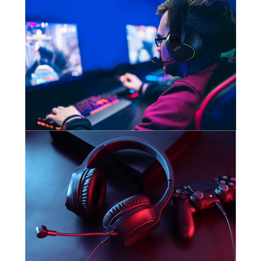 EKSA E400 跨平台RGB電競耳麥, , large