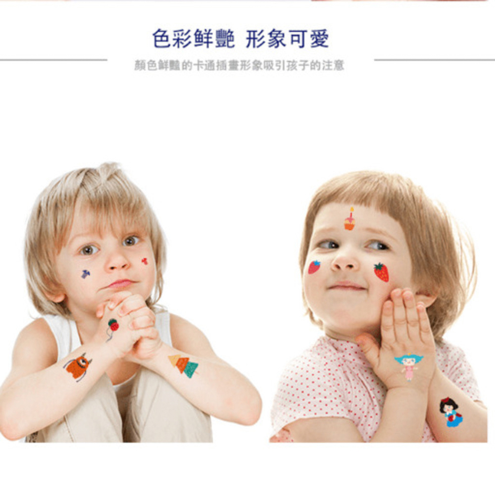 英國Flowermonaco兒童纹身贴指甲貼套組—女孩款, , large