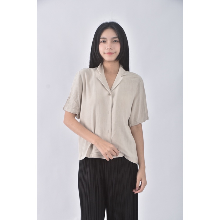 (S) realcoco質感綠色短袖上衣二手衣, , large