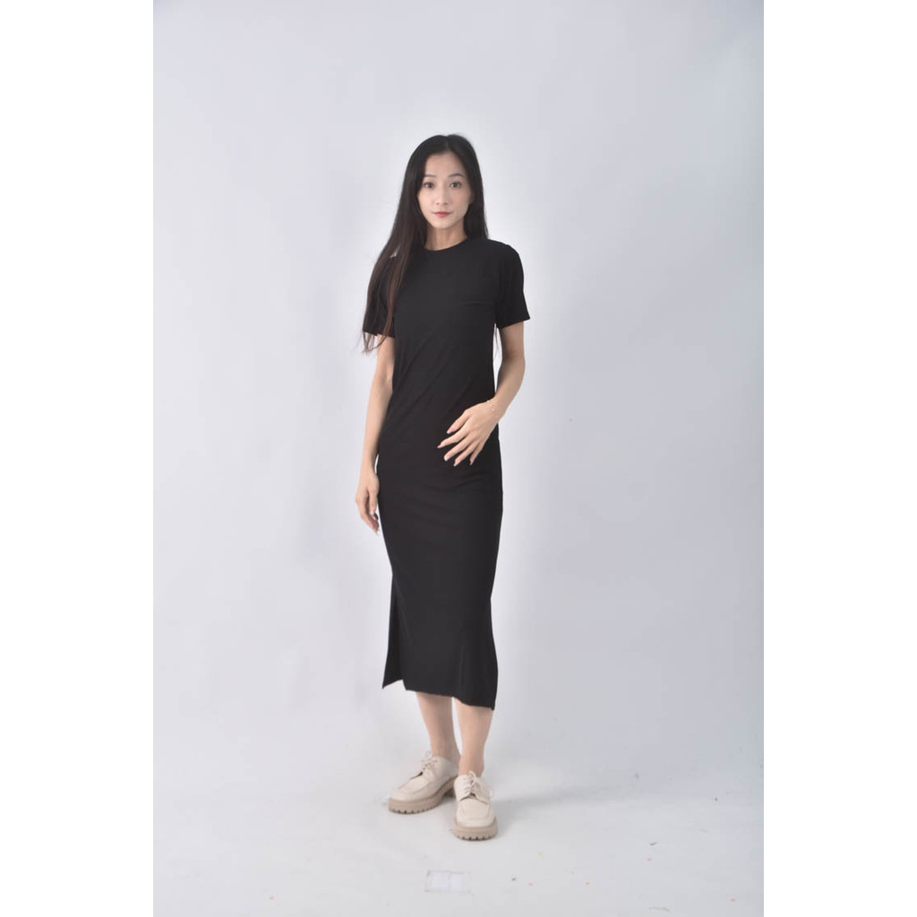 (M) 韓牌黑色洋裝二手衣, , large