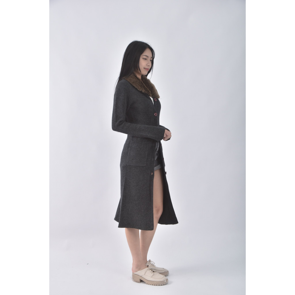 (S) nice claup排扣黑色外套二手衣, , large