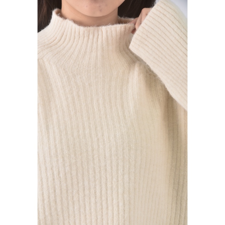 (F) niceioi質感高領白色長袖上衣二手衣, , large