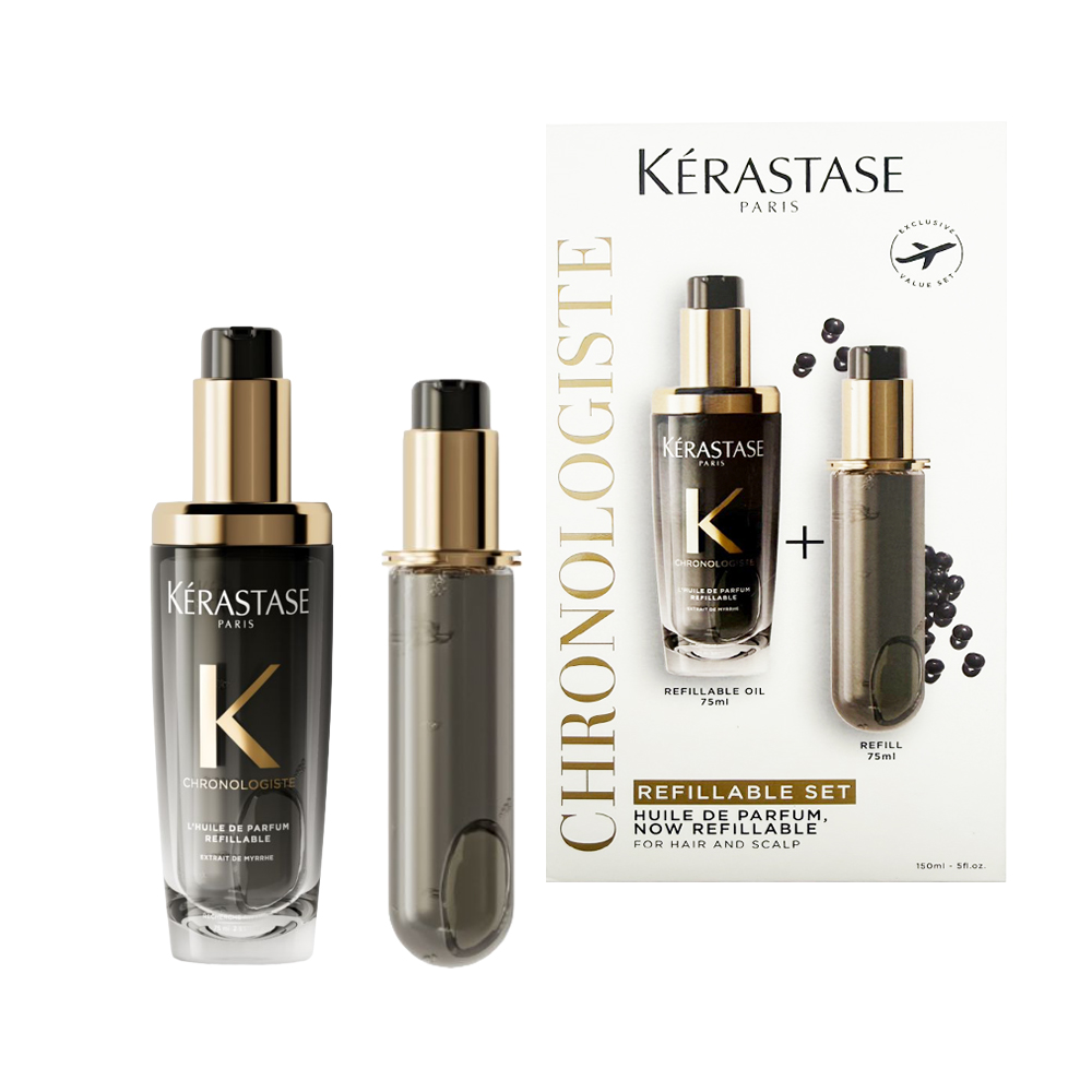 【Kerastase 卡詩】 黑鑽極萃逆時玫瑰香氛露 75ml+填裝瓶 75ml, , large