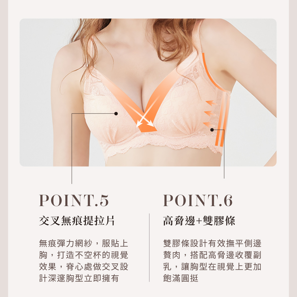 【Clany可蘭霓】涼感包覆無鋼圈 橘色 無法抗拒心機 B-D內衣 6991-36, , large