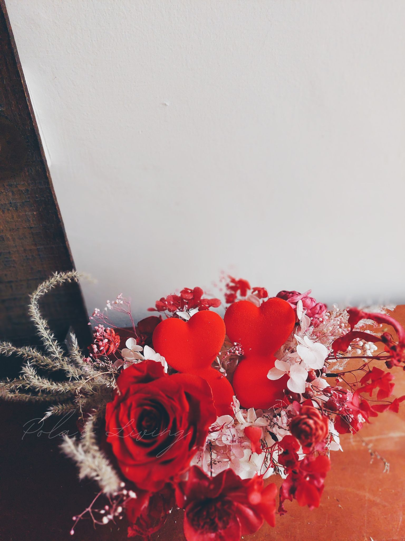 【Pola's Living】情人愛心雅座乾燥盆花花禮/紅, , large