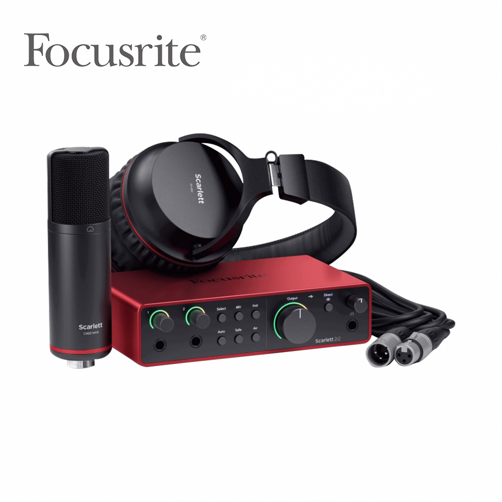 Focusrite Scarlett 2i2 Studio 錄音介面套裝組 第四代【敦煌樂器】, , large