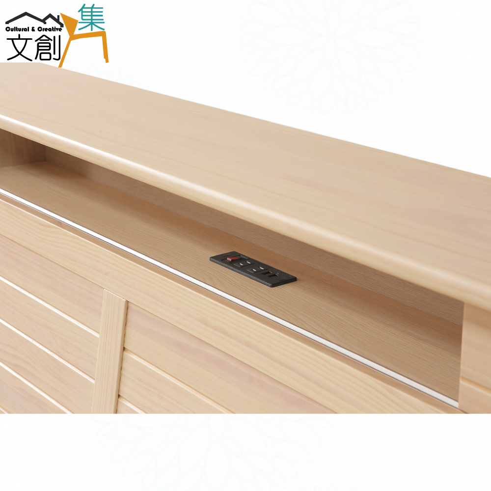 【文創集】希望5尺雙人實木床頭箱(不含床底＋不含床墊)(客約商品), , large