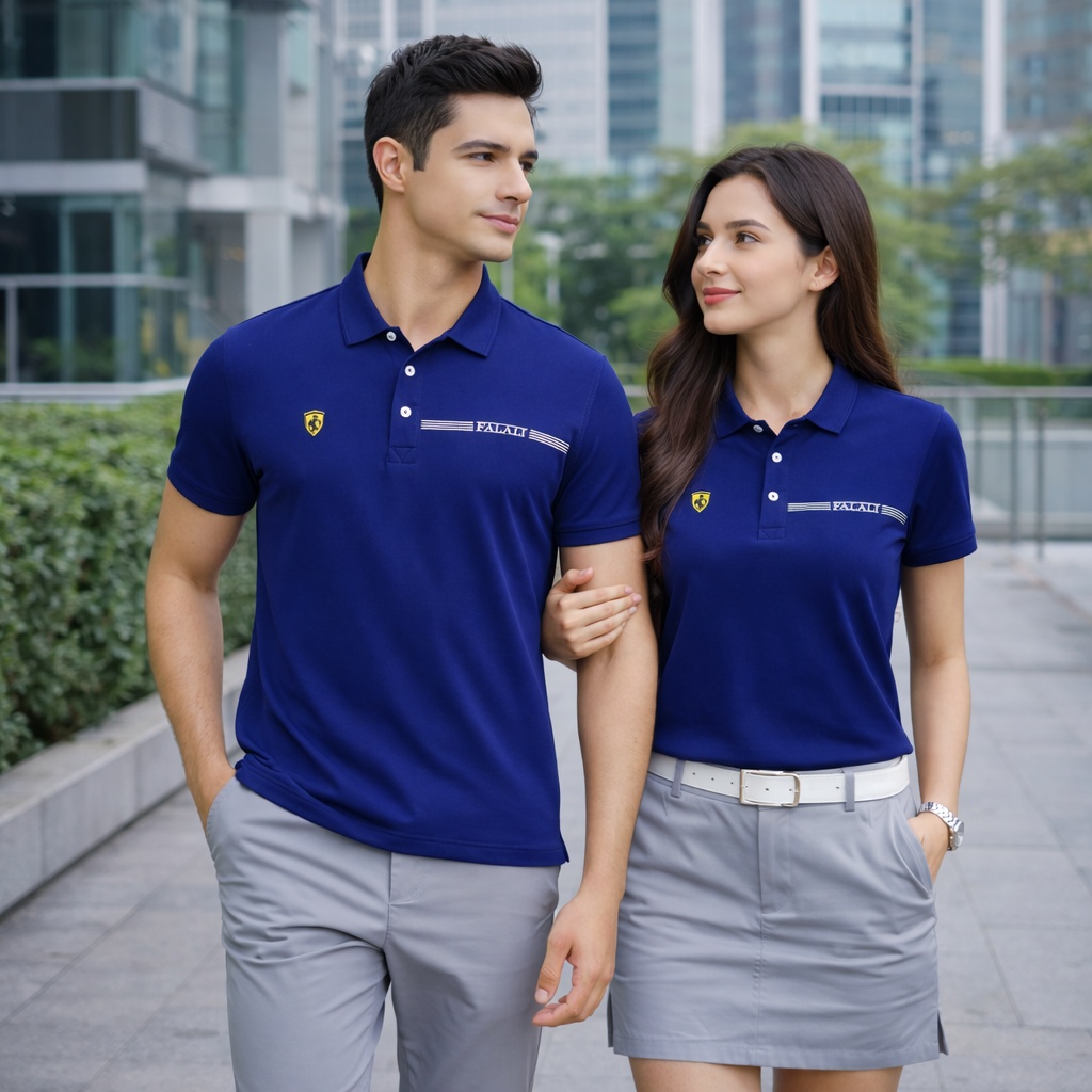 【FALALI】Short-sleeved cooling polo shirt - Men's (navy blue), , large